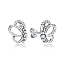Load image into Gallery viewer, Original 925 Sterling Silver Earrings 2025 Stud Hoop Crystal Earings For Women Rose Gold Crown Heart Infinity Bee Earing Jewelry