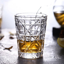 Load image into Gallery viewer, 4pcs Glass Set for Drinking 10.5oz Household Whiskey Cups Diamond Painting Wine Glass Juice Drinks Glasses Transparent Drinkware