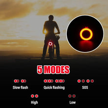 Load image into Gallery viewer, USB Rechargeable Bicycle Taillight LED Bike Rear Light Multi Modes Flashing MTB Safety