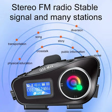 Load image into Gallery viewer, Q58-MAX Motorcycle Helmet Bluetooth Headset Intercom LED Lighting Dual 500M IP65 Rateddeep Waterproof Stereo FM Radio Interphone