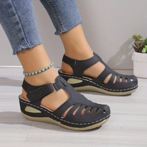 Women's Wedge Sandals, Comfortable Platform Heels with Ankle Strap, Summer Shoes