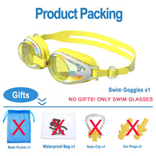 Load image into Gallery viewer, JSJM Professional Kids Swimming Goggles Anti-Fog UV Protection Waterproof Silicone Swim Glasses for Boys Girls Swim Eyewear Gift