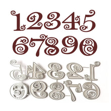 Load image into Gallery viewer, 0-9 Lace Numbers Metal Cutting Dies Stencils DIY Scrapbooking Photo Album Decor