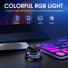 Load image into Gallery viewer, Mini Travel Stereo Speaker Outdoor Magnetic Bluetooth Speaker Wireless Portable with RGB Color Light and Phone Holder for IOS