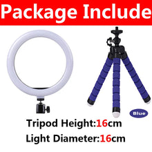 Load image into Gallery viewer, 10 inch LED Selfie Ring Light Dimmable Photography Fill Lamp with Mini tripod for Mobile Phone Live Video Photo Studio Ringlight