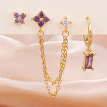 Load image into Gallery viewer, 3PCS Exquisite Stainless Steel 12 Constellation Birthstone Earrings Set for Woman Cartilage Piercing Earrings Fashion Jewelry