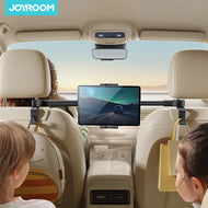 Joyroom Car Headrest Tablet Holder with 2 Hooks Backseat Car Tablet Phone Holder With Extension Arm For 4.7-12.9