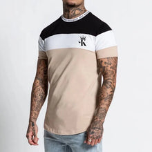 Load image into Gallery viewer, Summer Men&#39;s K Print Slim Tee - Casual Color Matching Short Sleeve Shirt