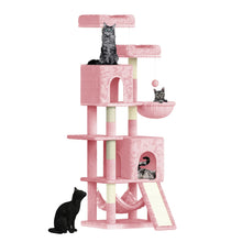 Load image into Gallery viewer, 158cm Multi-Level Cat Tree with Scratching Board &amp; Post - Stable Cat Tower with Perch, Large Pet Playhouse