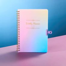 Load image into Gallery viewer, 52 Weeks Weekly Planner Notebook A5 Undated Spiral Agenda Daily Student Schedules Journal Stationery Office School Supplies