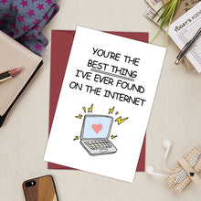 Load image into Gallery viewer, Funny Online Dating Card, Anniversary Card for Him Her, Birthday Card for Online Lover, Cyber Love Greeting Card for Men Women