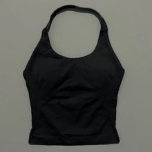 Load image into Gallery viewer, HISTELLO Impact Halter Top Seamless Longline Strappy Gym Top Women Built-in Bra Removable Cups Activewear Yoga Tank Tops