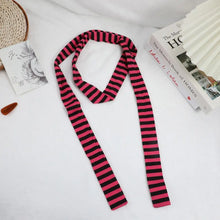 Load image into Gallery viewer, Women Harajuku Cotton Scarves Y2k Black Grey Stripe Long Scarves 180cm Thin Long Decorative Neckerchief Fashion Streetwear