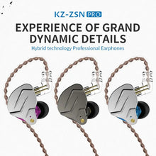 Load image into Gallery viewer, KZ ZSN PRO Hybrid In-Ear Earphones 1BA 1DD HIFI Metal Bass Sport Music Headset