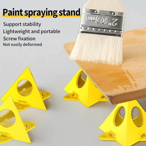 10 PCS Woodworking Paint Bracket Set - Yellow Plastic Cushion Block for Spray Painting