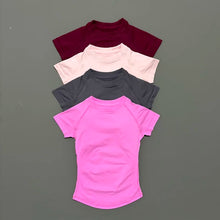 Load image into Gallery viewer, HISTELLO Impact Short Sleeve Top Women Gym Yoga Top Workout Clothes Sports T Shirt Fitness Activewear Running Tight Tops