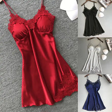 Load image into Gallery viewer, Sexy Pajamas Women's Silk Suspender Nightdress Ladies Spring And Summer Ice Silk Thin Halter Home Service Satin Night Dresses