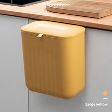 Load image into Gallery viewer, Trash Bin Without Punching Silicone Handle with Lid Two-way Opening Lid Wall-mounted PP Paper Basket Storage Tube Household Item