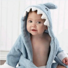 Load image into Gallery viewer, Cotton Baby Robe Bath Towel Cartoon Hoodies Infant Girls Boys Sleepwear Bath Blanket Kids Soft Bathrobe Pajamas Kids Clothing