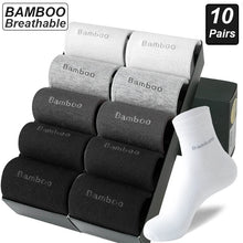 Load image into Gallery viewer, 10 Pairs Bamboo Fiber Socks Men Breathable Anti-Bacterial EU38-46