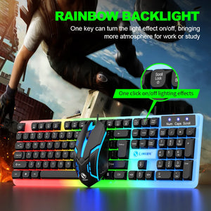 LIMEIDE GTX350 Wired Membrane Gaming Office Keyboard with Colorful Lighting 104 Keys