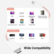 Load image into Gallery viewer, 4K Type-C to HDMI Cable Nylon Woven 1.8M for iPhone MacBook Galaxy Surface Dell
