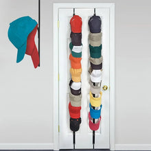 Load image into Gallery viewer, Over Door Cap Rack - Baseball Hat Organizer with Hook, Closet Storage Display