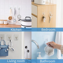 Load image into Gallery viewer, Waterproof and Oilproof Wall Hooks, Sticky Hooks for Kitchen Bathroom Shower Door Outdoor Wall Hanging Door Self-adhesive