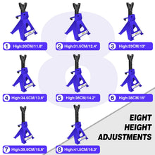 Load image into Gallery viewer, Axle Stands 3 Ton Jack Stands 11.4-17inch Adjustable Height Heavy Duty Steel for Car Van Truck Garage Workshop Tools,Set of 2