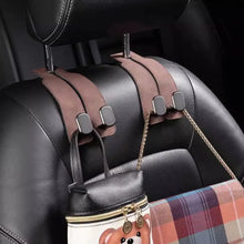 Load image into Gallery viewer, Universal Car Seat Back Headrest Hook Phone Holder Foldable ABS Leather Suede Auto Vehicle Organizer Hanger Bag Purse Storage