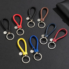 Load image into Gallery viewer, 2Pcs/Set PU Leather Braided Woven Rope Keychain DIY Bag Pendant Key Chain Holder Key Car Trinket Keyring Men Women Gift Jewelry