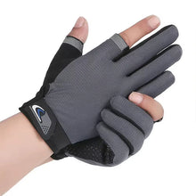 Load image into Gallery viewer, Summer Men Fishing Gloves Women Two Finger Cut Male Touchscreen Angling Anti-Slip Sun-Proof Breathable Cycling Fitness Gloves