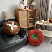 Load image into Gallery viewer, Thickened Cushion with Tomato-Shaped Pillow Vegetable Mushroom Persimmon Round Cushion Pad for Window Seat Pillows for Bedroom