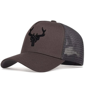 Unisex Adjustable Baseball Cap - Animal Antlers Embroidery Mesh - Spring & Summer Hat