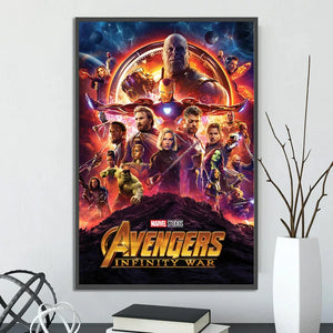 Marvel Movie Poster – Self-Adhesive Wall Mural / Wallpaper