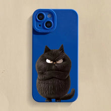 Load image into Gallery viewer, Funny Cool Cat Silicone Phone Case For iPhone 16 15 14 13 12 11 17 Pro Max 15 Pro XS XR X 8 16 Plus Shockproof Matte Soft Cover