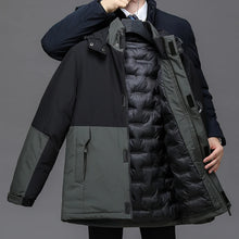 Load image into Gallery viewer, Men&#39;s Winter Parka Hooded Cotton Jacket - Fleece Lined, Casual Long Coat, Warm Overcoat