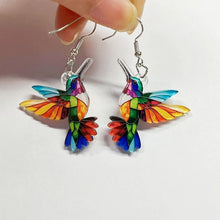 Load image into Gallery viewer, FTCY Acrylic Hummingbird Earrings For Women Retro Style Colorful Bird Drop Earrings Women's Jewelry Gifts
