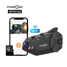 Load image into Gallery viewer, Freedconn R1Plus Bluetooth Motorcycle Intercom Helmet Headset Wifi APP Speaker Headphone Motorbike Interphone Motor Dash Cam Dvr