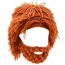 Load image into Gallery viewer, Punk-style Knitted Cap Funny Wig Beard Knitted Hats Hobo Mad Scientist Hip Hop Handmade Knit Warm Winter Cap Beanies Hat