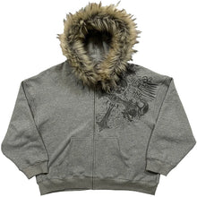 Load image into Gallery viewer, Autumn/Winter Y2k Women Aesthetic Harajuku Faux Fur Collar Hoodies Clothes Graphic Hip Hop Punk Gothic Zip Up Hoodies 2026 new
