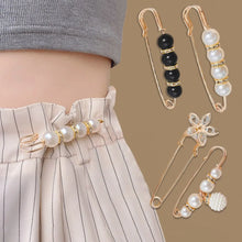 Load image into Gallery viewer, 4PCS Waist Adjustment Buckle Pearl Brooch Fashion Uniform Clothing Decor Accessory