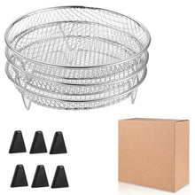 Load image into Gallery viewer, 3Layers Air Fryer Rack Stainless Steel Stackable Grill Food Dehydrator Basket Air Fryer Accessory  Cook Several Food in One Time
