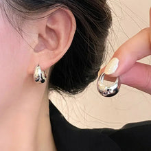 Load image into Gallery viewer, 925 Sterling Silver Vintage Gold Round Earrings For Women Trendy Earring Jewelry Prevent Allergy Party Accessories Gift