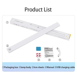 LED Cabinet Light USB Rechargeable Motion Sensor Lamp for Kitchen Wardrobe 20-60cm