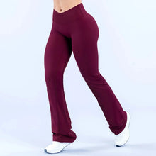 Load image into Gallery viewer, Vision Women Flare Pants Yoga Bell Bottoms Seamless V Waist Workout Trousers Gym Fitness Clothing Activewear NO LOGO