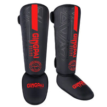 Load image into Gallery viewer, High-Quality PU Leather Boxing Shin Guards Ankle Support Protector MMA Muay Thai Training Leg Warmers Light Kicking Shin Pads