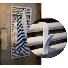 Load image into Gallery viewer, Kitchen Bathroom Hanger Clips Storage Racks White Clear Hanger Heated Towel Radiator Rail Clothes Scarf Hanger Hooks Holder