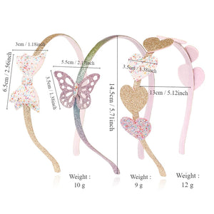 Cute Sequin Bow Baby Headband Butterfly Heart Girls Hair Hoops Kids Accessories