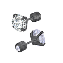 Load image into Gallery viewer, TOP 4 Color Titanium Steel Stud Earrings for Men Women CZ Zircon Screw Silver Black Rose Golden Earring Best Gift Jewelry